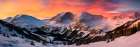Snowy mountain scenic. (AI Generated) Art Print